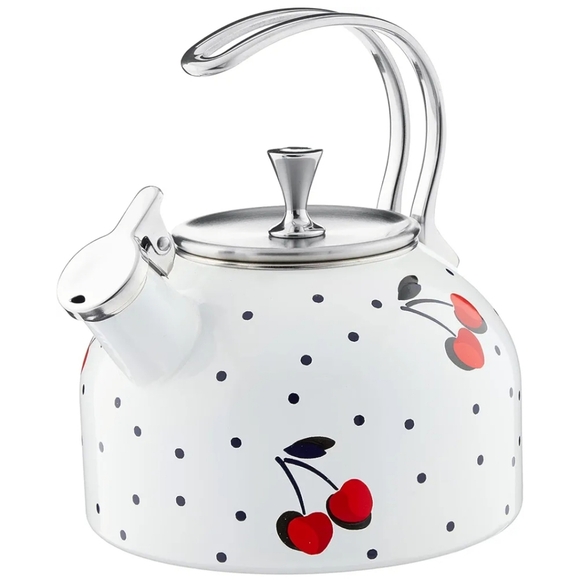 KATE SPADE New York Vintage Cherry Dot Tea Kettle, 3.70 LB NWT - Picture 7 of 8